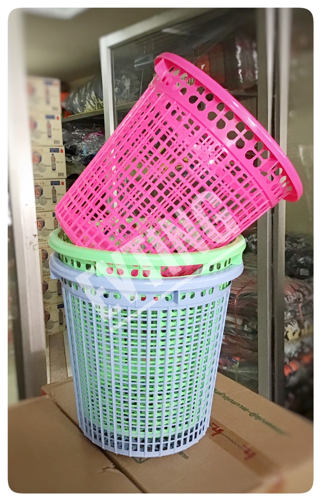 333พาทเทลCK ตะกร้ากลม สีพาทเทล(CK) 34*34 cm.