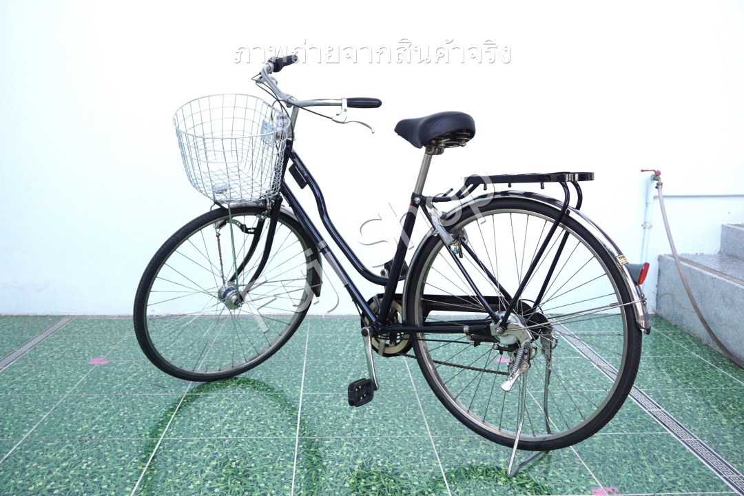 จักรยานแม่บ้านญี่ปุ่น - ล้อ 27 นิ้ว - เกียร์ 6 สปีด - ไฟหน้าอัตโนมัติ - Bridgestone - สีดำ [จักรยานมือสอง]