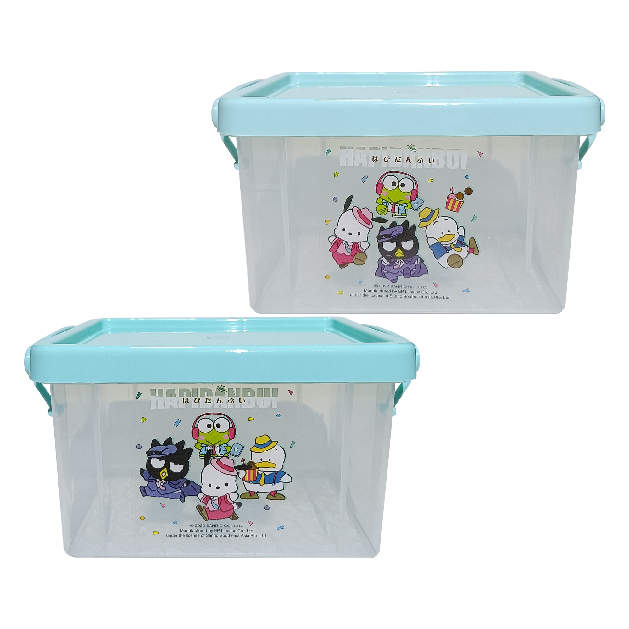 Box Lock Sanrio Hapidanbui กล่องฝาล็อค ลายการ์ตูนซานริโอ มีฝาปิด กล่องเก็บของลายน่ารัก สีสันสวยงาม
