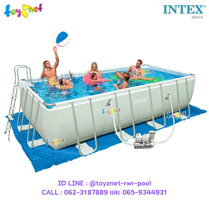 Intex 18ft Rect. Ultra Frame Pool Set w/Cartr.-Saltwater System (5.49 x 2.74 x 1.32 m) no.54474