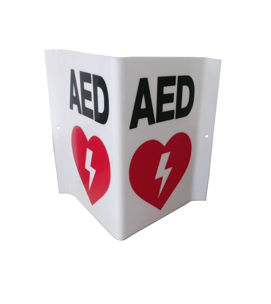ป้าย AED ติดผนัง แบบสติ๊กเกอร์สองด้าน