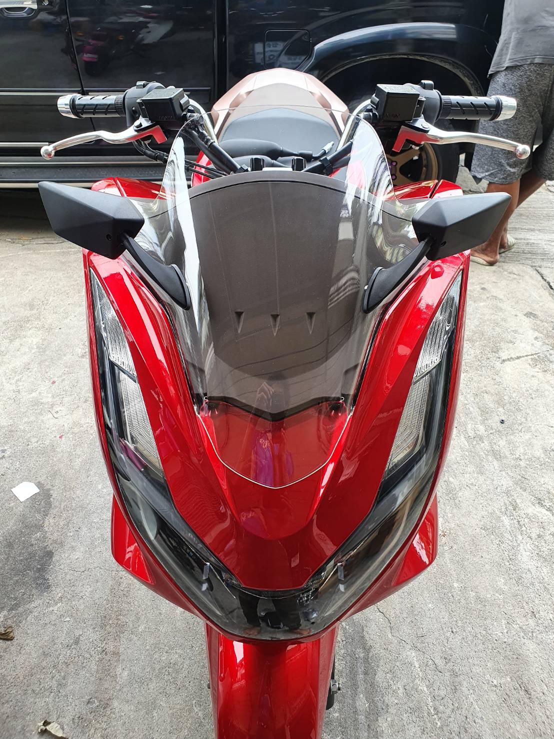 ชิวหน้าPCX 160 ฟ้า ใส ชา หนา3มิล ราคา490