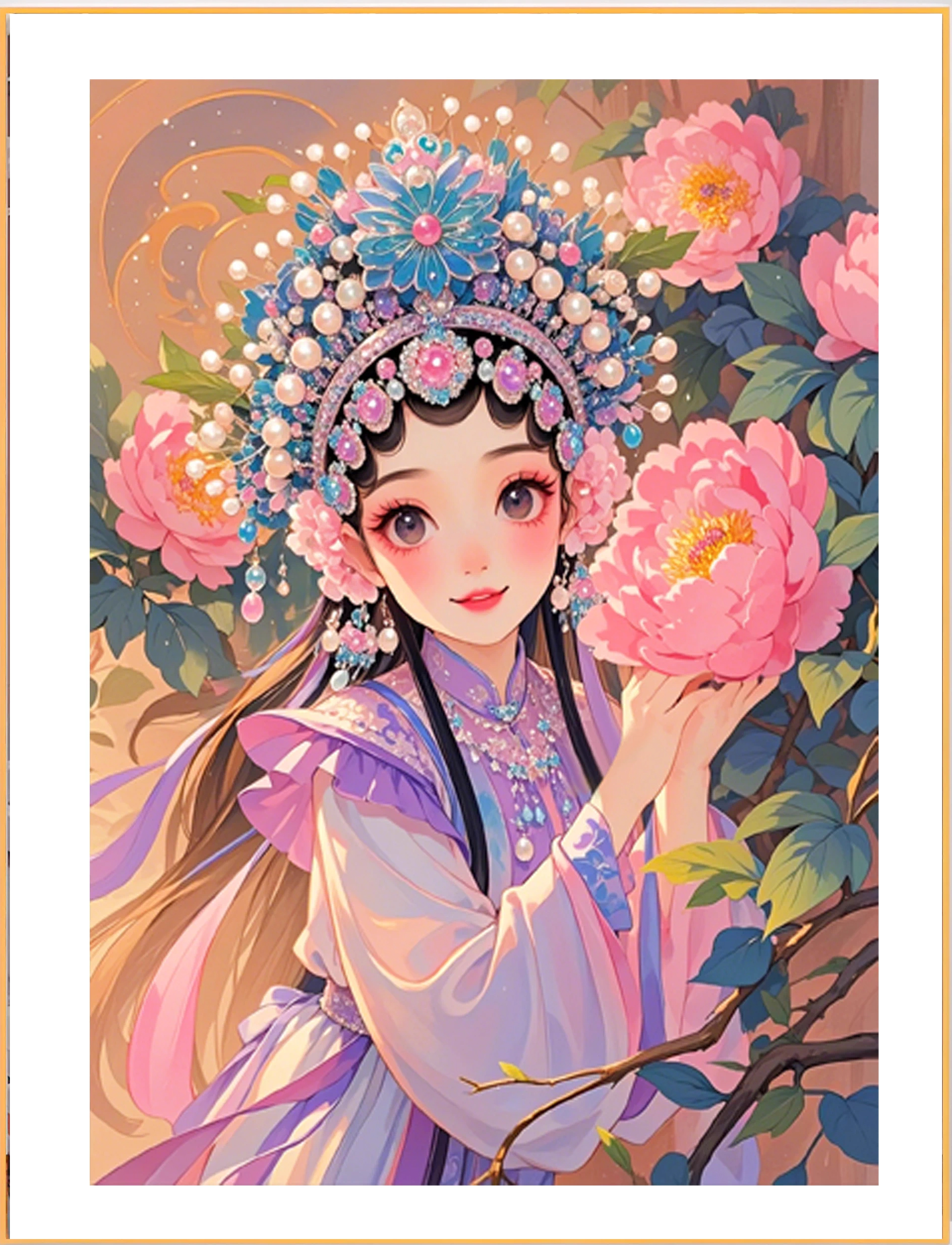 lady-1045 *พร้อมส่ง* ชุดปักครอสติช ลายสาวจีนโบตั๋น (ปักเต็มผืนผ้า ไม่มีเดินเส้น ผ้า11CTพิมพ์ลาย ปัก 3 เส้นเล็ก) ขนาด 50*70 ซม.ผ้าครอสติช 11CTพิมพ์ลายปักบนผ้า ไหมคอตตอน 34 สี ผังลาย เข็ม