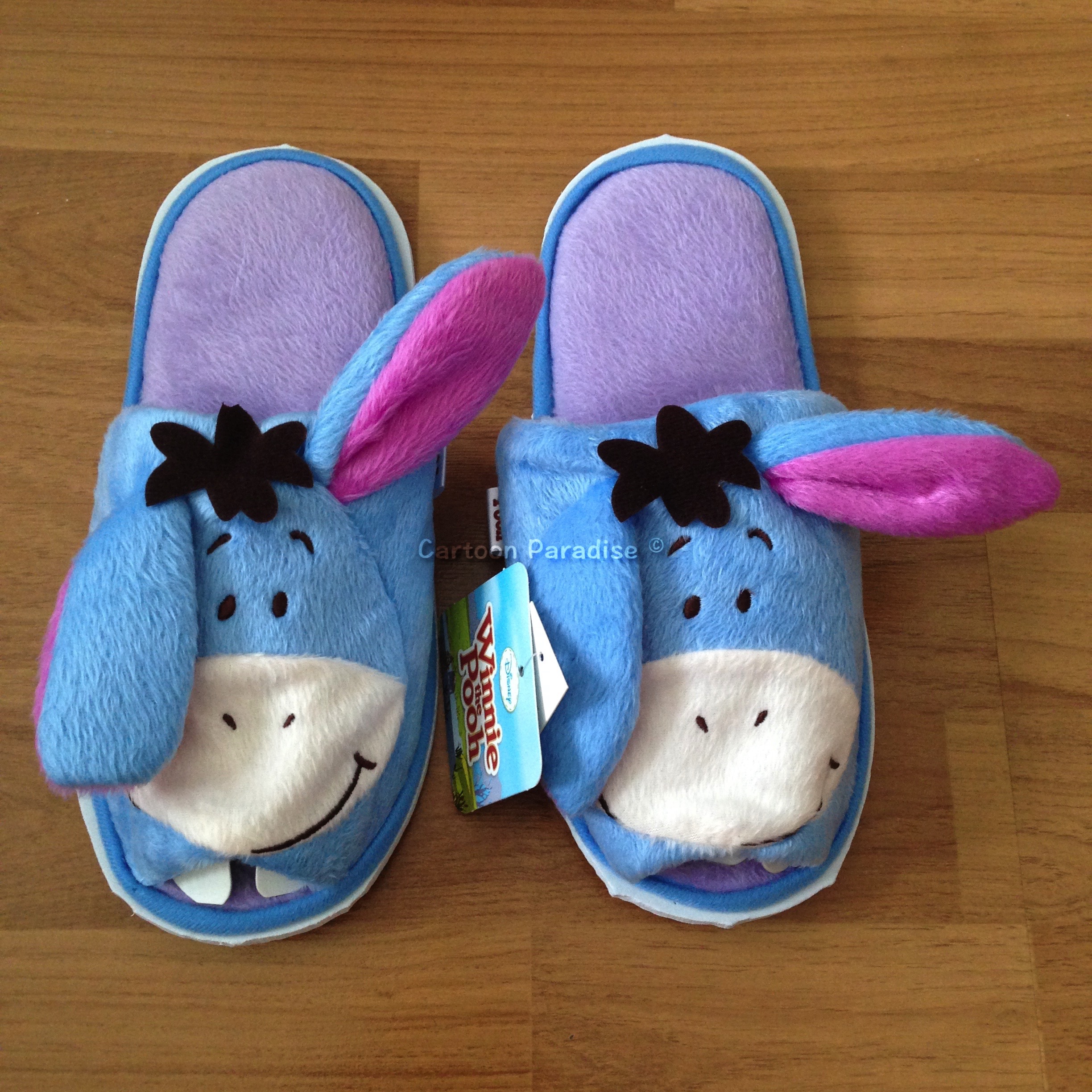 Disney รองเท้าใส่ในบ้าน รองเท้าแตะ ดิสนีย์ อียอร์ ลิขสิทธิ์แท้ Eeyore Slippers Shoes Sandal Blue Free Size