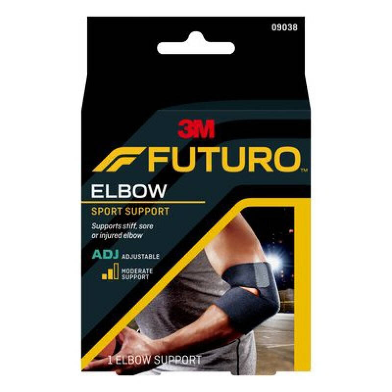 Futuro Sport Elbow Support ADJ ฟูทูโร่ สปอร์ต อุปกรณ์พยุงข้อศอก รุ่นปรับกระชับได้ (1กล่อง/1ชิ้น)