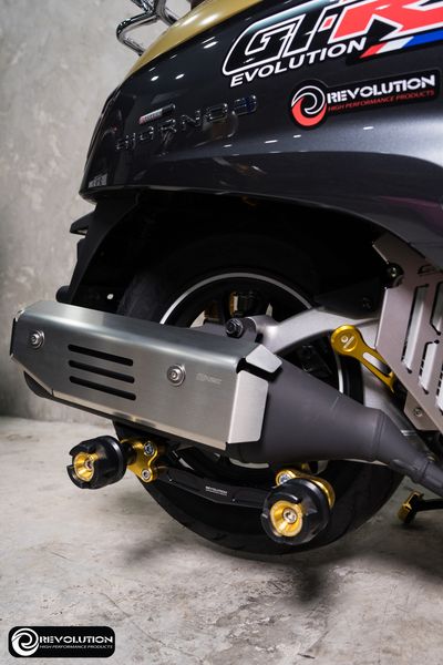 ชุดกันล้มข้างท่อไอเสีย REVOLUTION GIORNO+/FORZA300-350NEW/X-MAX300/ADV-160 - - ทอง - เทา - ดำ- น้ำเงิน ราคา 2,170 บาท/ชุด