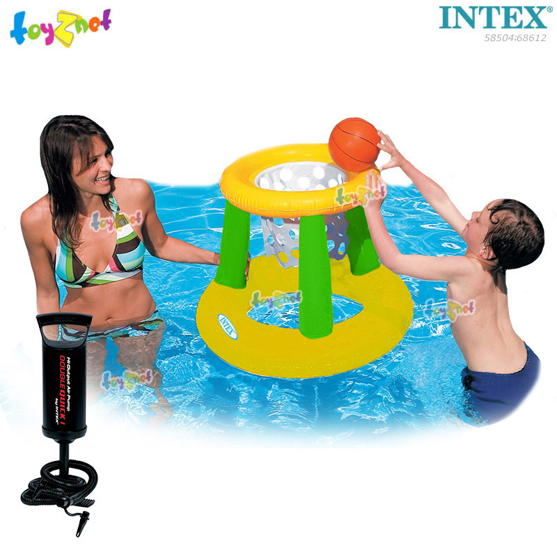 Intex Floating Hoops Yellow & Green No.58504 + DQI Air Pump