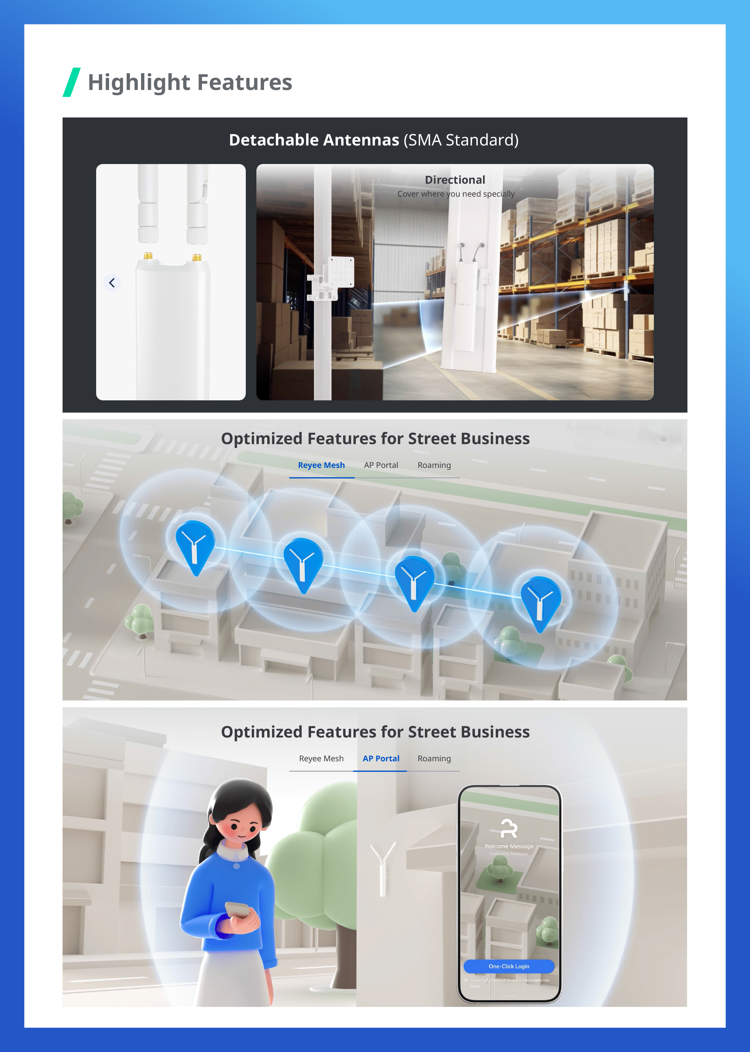 RUIJIE RG-RAP52-OD Outdoor Cloud Manage Acess Point Wi-Fi 5, 1267 Mbps, GE Port BY BILLIONAIRE SECURETECH RG-RAP52-OD