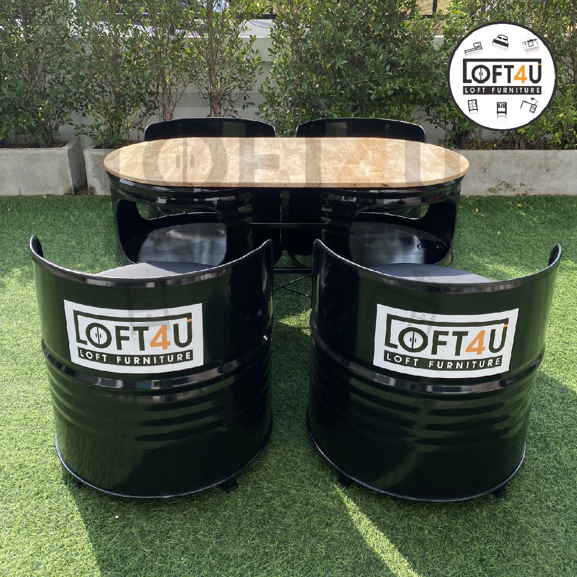 โต๊ะอาหาร Dining Table : wooden cushion / 4 seats