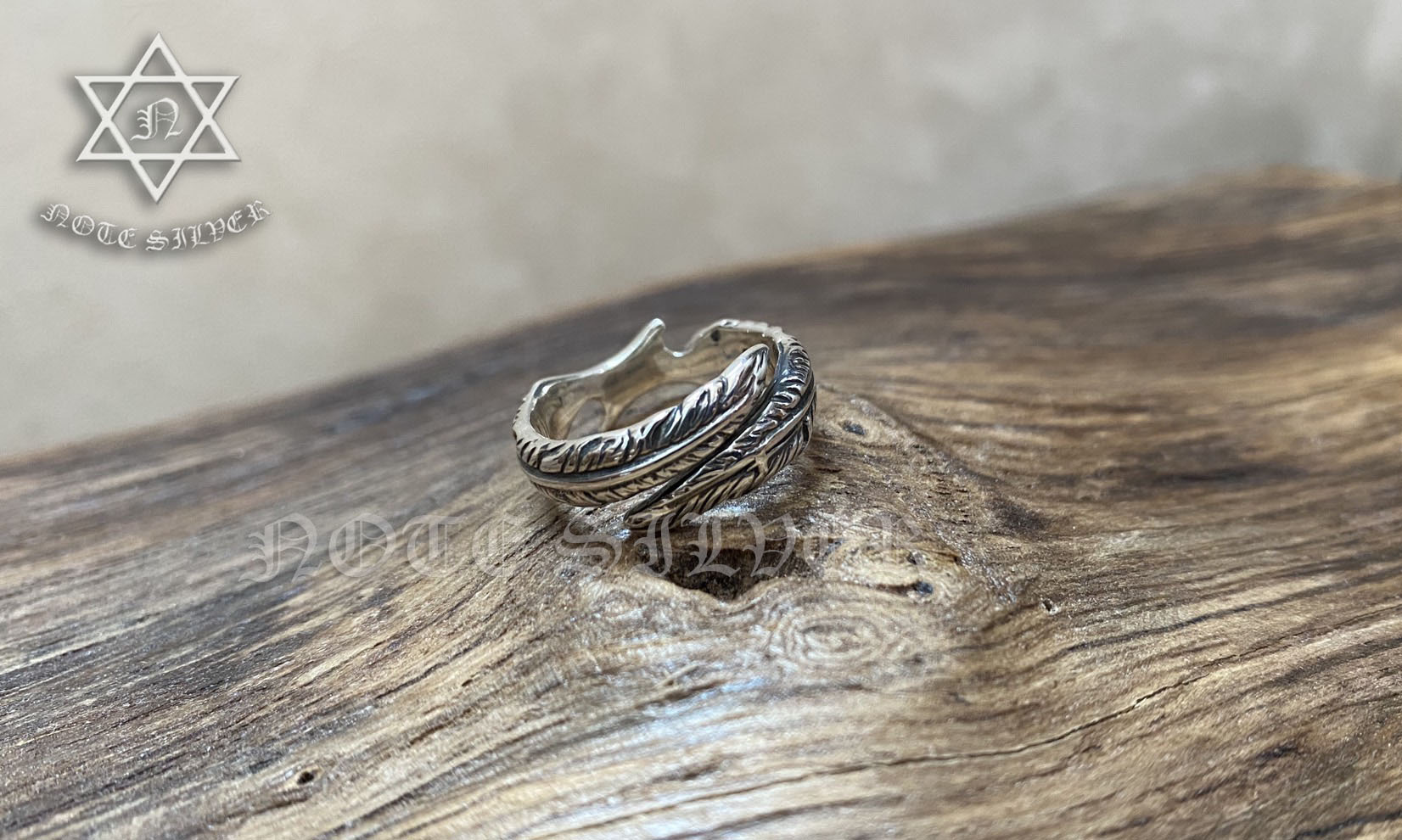 แหวนเงินแท้ ขนนก ปรับขนาดได้ Free Size Sterling Silver 925 NSRG1345