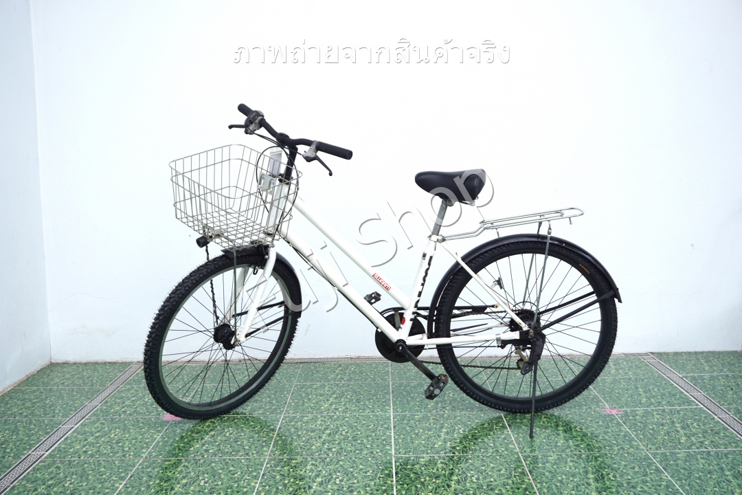 จักรยานแม่บ้านญี่ปุ่น - ล้อ 26 นิ้ว - มีเกียร์ - Swarm - สีขาว [จักรยานมือสอง]