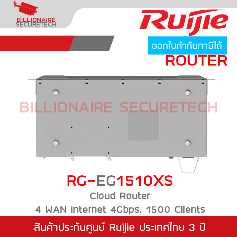 RUIJIE RG-EG1510XS: EG FLAGSHIP ROUTER, 1500 Client User, IPsec VPN 1,000 Tunnels, 4 Gbps BY BILLIONAIRE SECURETECH RG-EG1510XS