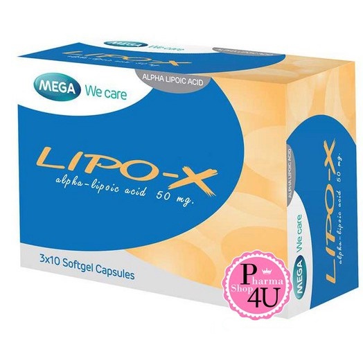 MEGA We Care Lipo-X Alpha-Lipoic Acid 50mg. เมก้า วี แคร์ ไลโป เอ็กซ์