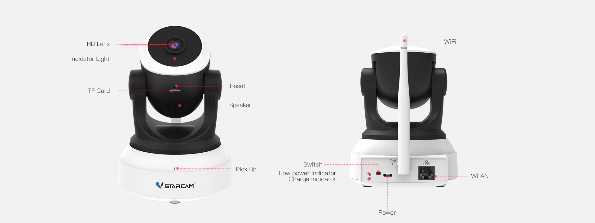 Vstarcam CS24B กล้องวงจรปิดระบบ IP WIFI 2 MP Color Night Vision มี BATTERY 2500mAh ในตัวสำหรับใช้ขณะไฟดับ มีไมค์และลำโพงในตัว BY BILLIONAIRE SECURETECH CS24B