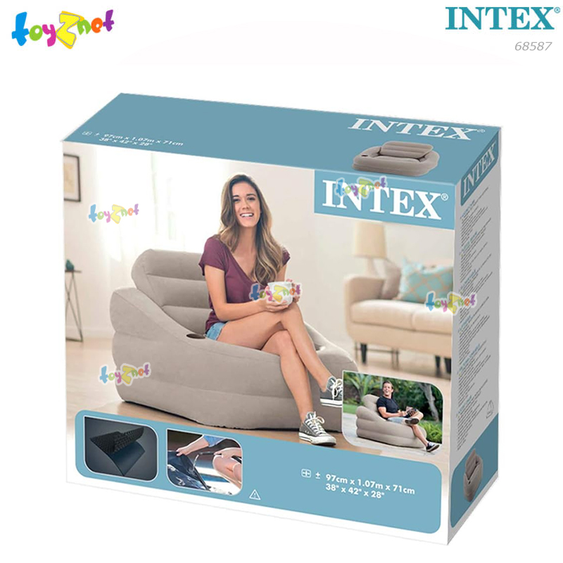 Intex Accent chair PVC Single (Gray) 0.97 x 1.07 x 0.71 m. No.68587