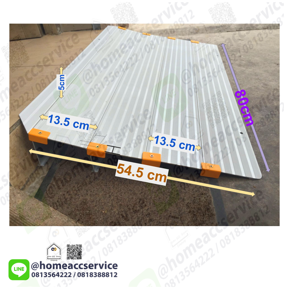 ทางลาดอลูมิเนียม รถเข็น 80x54.5 cm ปรับระดับได้ 3 ระดับ 5,8,10 cm หนัก 8 kg ยาว 54.5cm กว้าง 80cm สูง10cm - Adjustable Aluminum Ramp 80x54.5 cm, 3 levels height 5 8 10 cm, 8 kg
