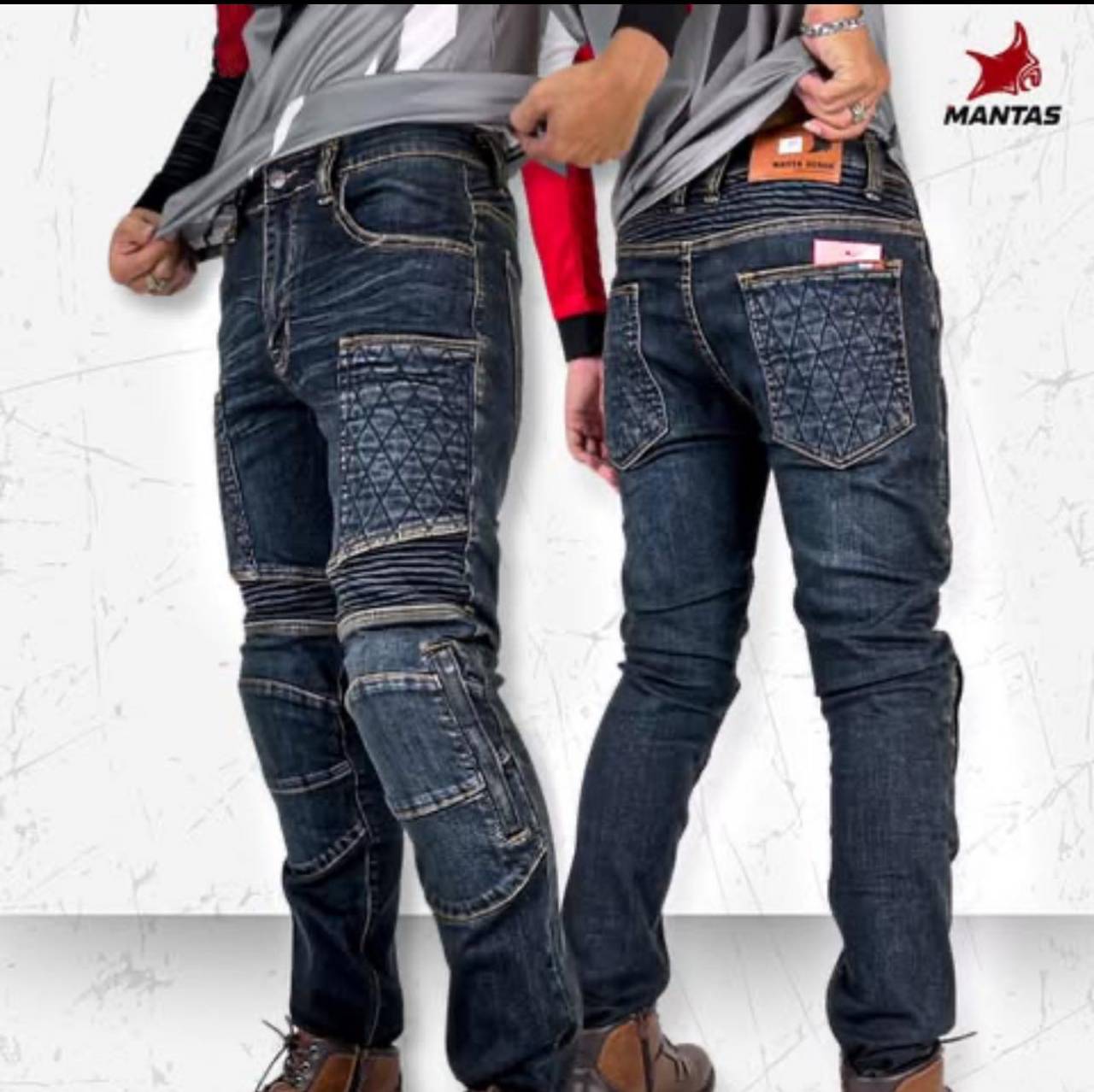 กางเกงยีนส์การ์ด MANTA DENIM FU07