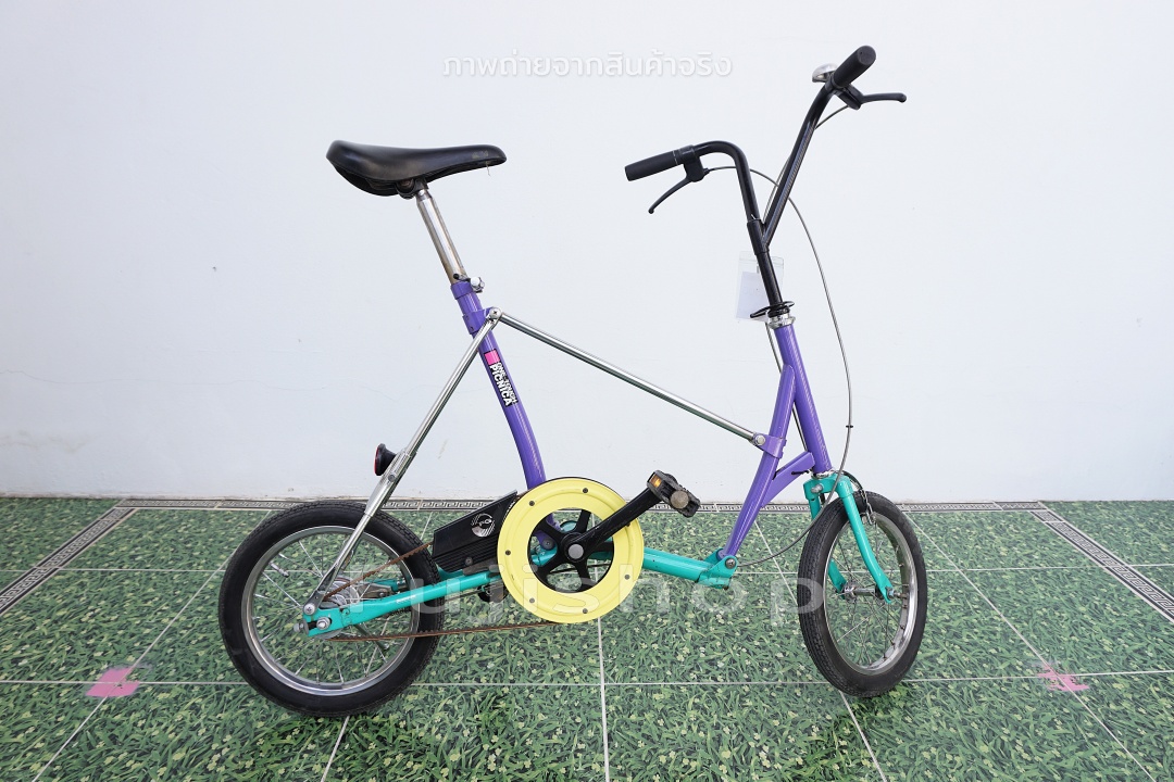 จักรยานพับได้ญี่ปุ่น - ล้อ 14 นิ้ว - สายพาน - เกียร์ดุม Single Speed - Bridgestone Picnica OneTouch - สีม่วง [จักรยานมือสอง]
