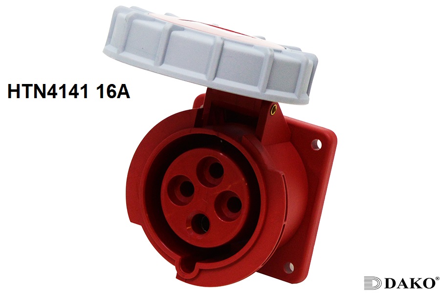 HTN4141 ปลั๊กตัวเมียฝังตรง 3P+E 16A 380V IP67 6h