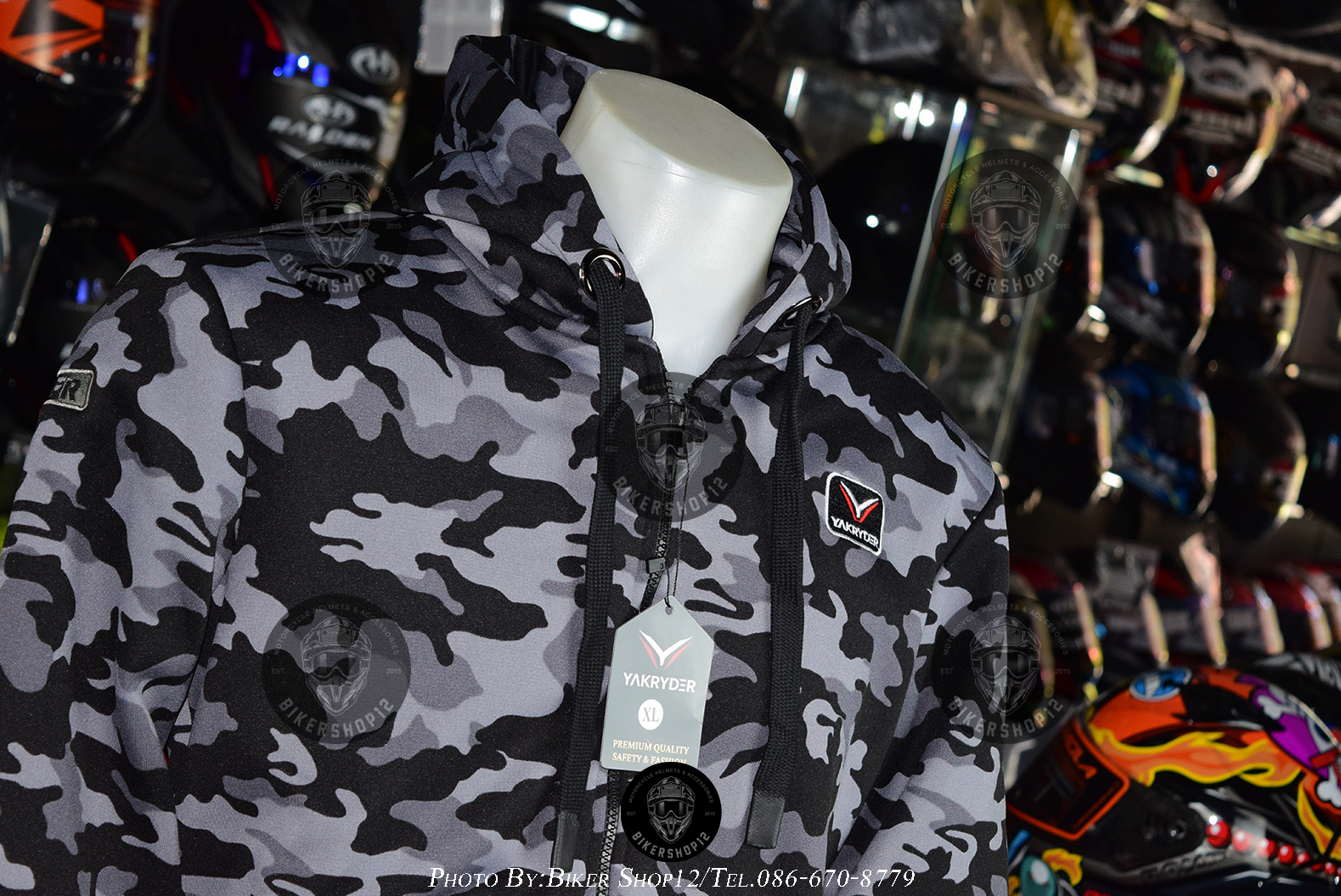 เสื้อฮู้ด ลายพราง ยี่ห้อ YAKRYDER คละสี