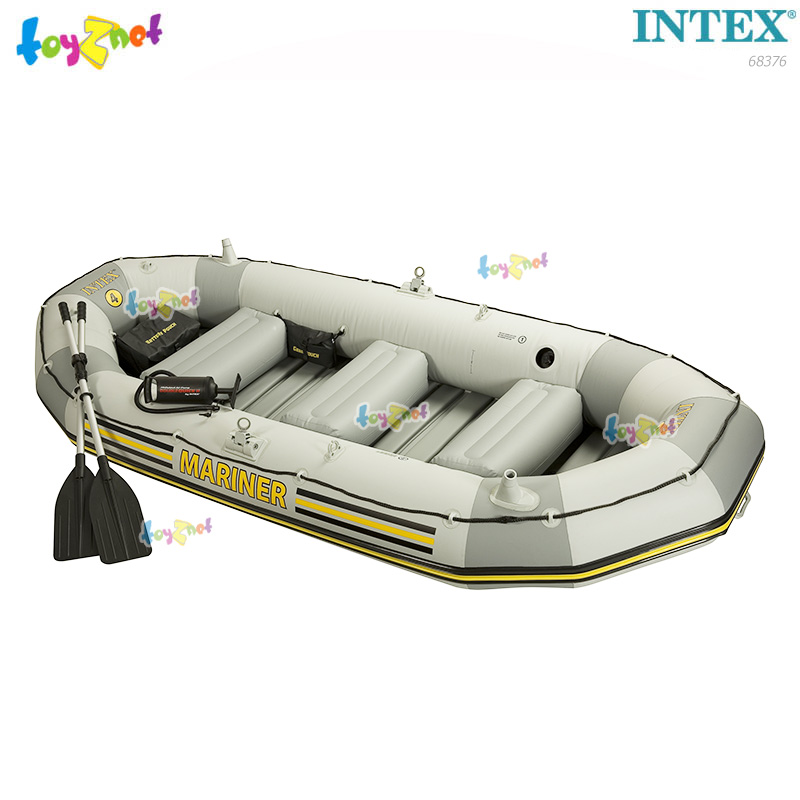 Intex Mariner 4 Boat Set w/Air Pump & Alum. Oars (Yellow) no.68376