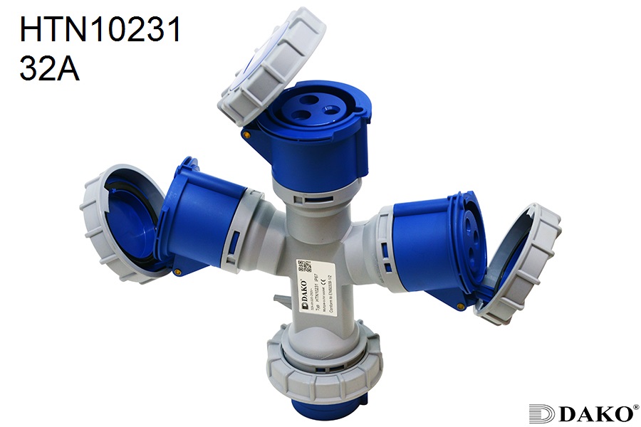 HTN 10231 ปลั๊กตัวเมีย 3 ทาง 2P+E 32A 230V IP67 6h