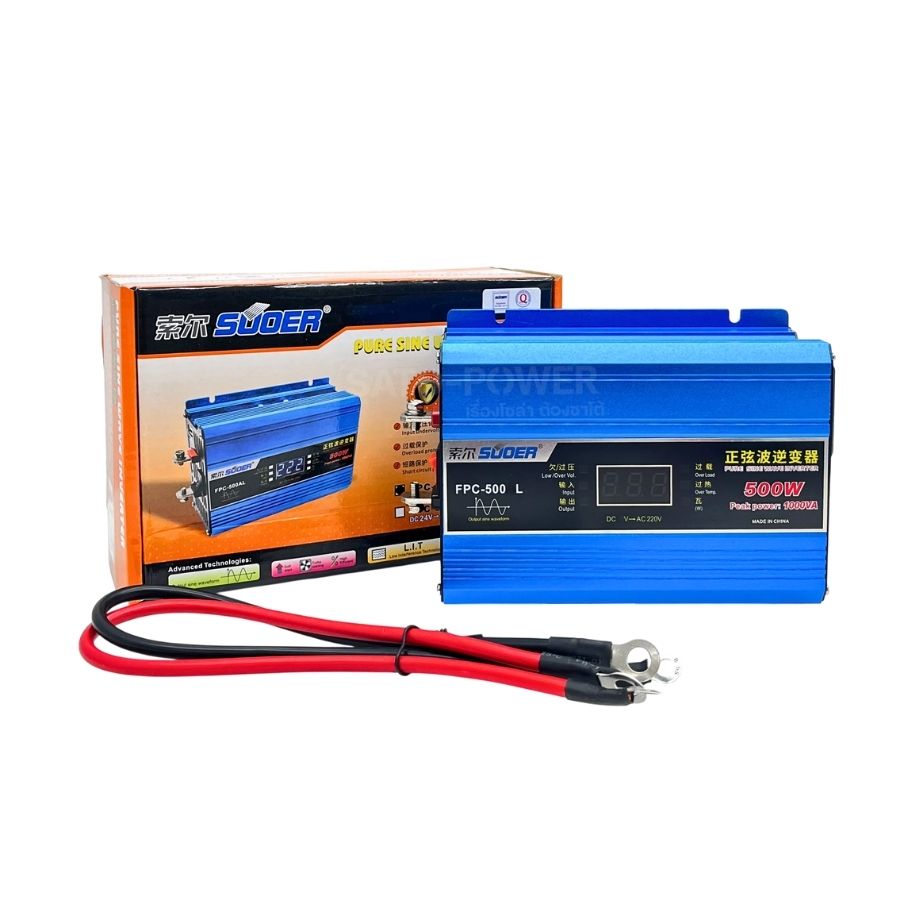 SUOER Inverter Pure Sine Wave อินเวอร์เตอร์ | FPC-500AL 12V / FPC-500BL 24V | 500W มีหน้าจอ