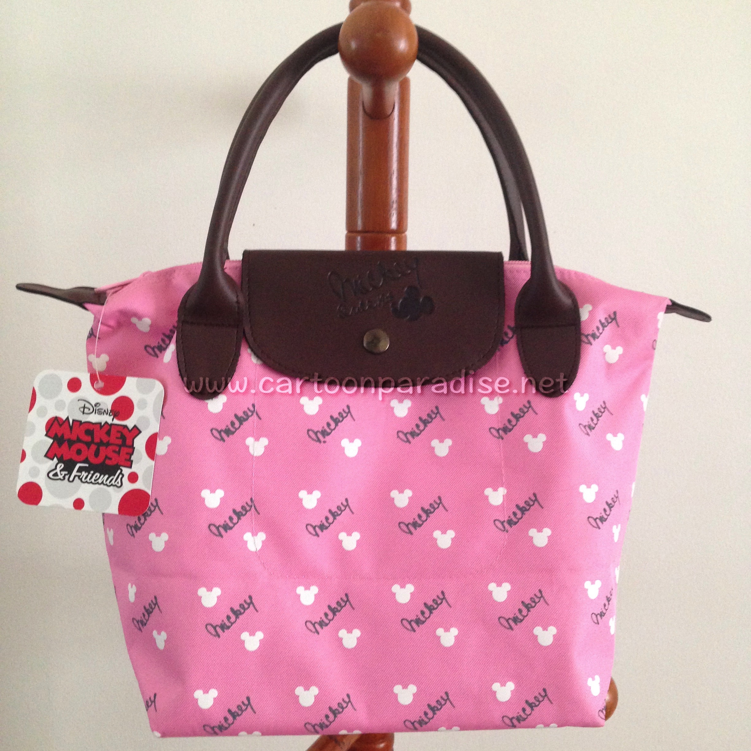 ดิสนีย์ (Disney) กระเป๋าถือ ดิสนีย์ มิกกี้เมาส์ ลิขสิทธิ์แท้ Disney Mickey Mouse Handbag Purse 31 c.m. x 22 c.m. (S) ชมพู (Pink) เล็ก (Small)