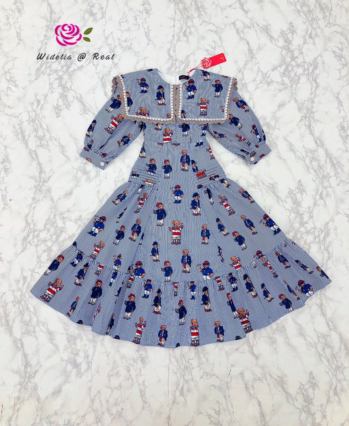 Vintage Dress เดรสแขนพองแสนสวย