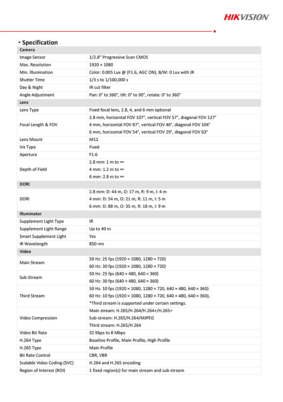 HIKVISION DS-2CD2023G2-IU (2.8/4mm.) กล้องวงจรปิด IP CAMERA 2 MP AcuSense BY BILLIONAIRE SECURETECH DS-2CD2023G2-IU