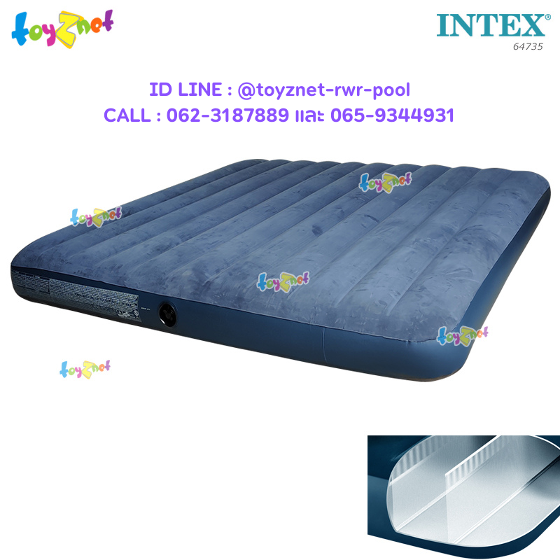 Intex New Structure - More Comfortable Dura-Beam Fiber-Tech Airbed 6ft (King) 1.83x2.03x0.25 m Midnight Green no.64735