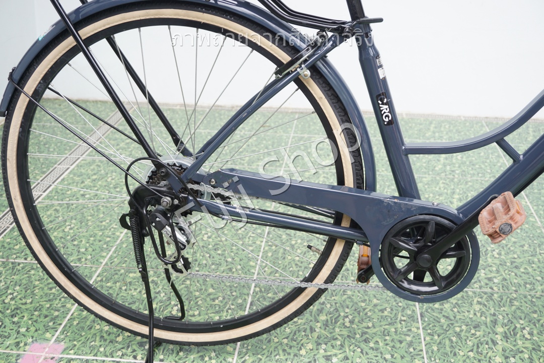 จักรยานแม่บ้านญี่ปุ่น - ล้อ 27 นิ้ว - เกียร์ 6 สปีด - ไฟหน้าอัตโนมัติ - สีน้ำเงิน [จักรยานมือสอง]