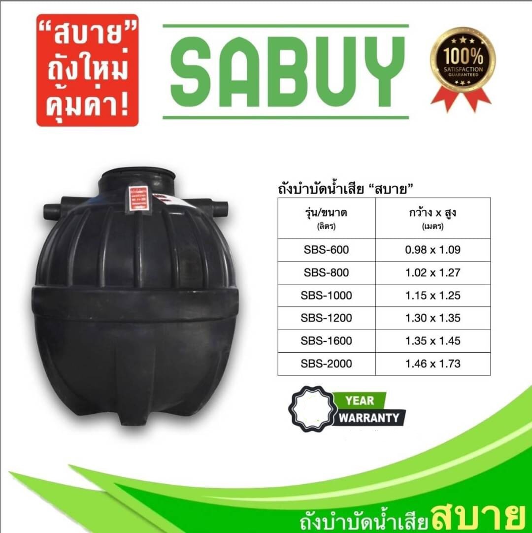 ถังบำบัดน้ำเสีย 1000 ลิตร พร้อมอุปกรณ์ครบชุด ส่งฟรีกทม.และปริมณฑล ต่างจังหวัดมีค่าขนส่ง