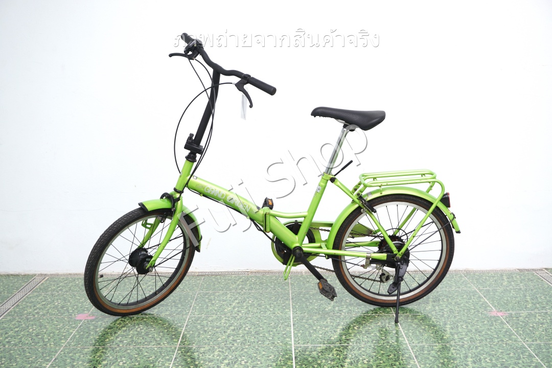 จักรยานพับได้ญี่ปุ่น - ล้อ 20 นิ้ว - มีเกียร์ - Grand Garden - สีเขียว [จักรยานมือสอง]
