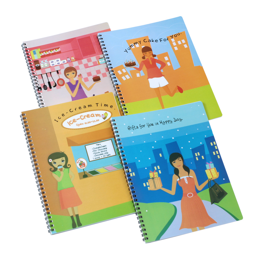 สมุดเขียน B5 ปกพลาสติก ลาย Relax สันลวด คละแบบ