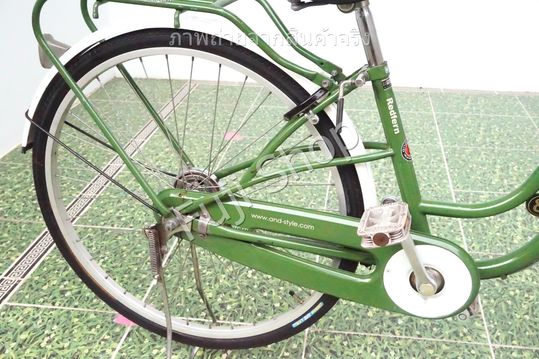 จักรยานแม่บ้านญี่ปุ่น - ล้อ 26 นิ้ว - ไม่มีเกียร์ - ไฟหน้าอัตโนมัติ - สีเขียว [จักรยานมือสอง]