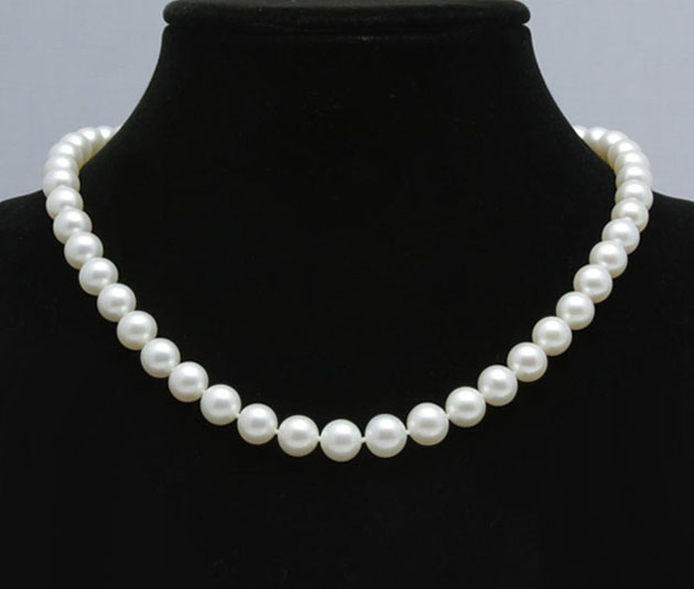 สร้อยคอไข่มุกแท้ 7-7.5 มิล กลม สีขาว AAA