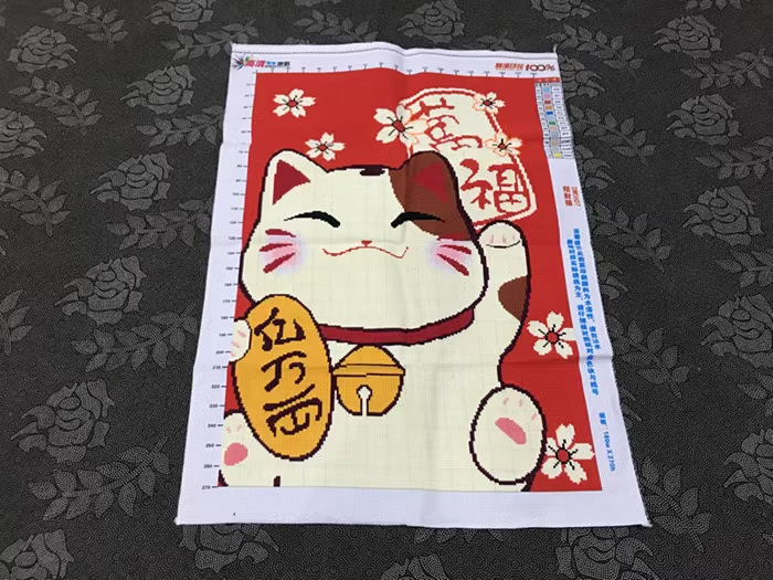 cat-1114 *สินค้าหมด* ชุดปักครอสติช ลายเซต 2 ชิ้น น้องแมวนำโชค น้องหมาเรียกทรัพย์ (ปักเต็มผืนผ้า ไม่มีเดินเส้น ผ้า11CTพิมพ์ลาย ปักครั้งละ 3 เส้นเล็ก) ขนาดภาพละ 50*70 ซม. ผ้าครอสติช 11CTพิมพ์ลายปักบนผืนผ้า+ไหมคอตตอน 31 สี+ผังลาย+เข็ม