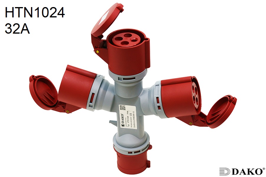 HTN1024 ปลั๊กตัวเมีย3ทาง 3P+E 32A 380V IP44 6h