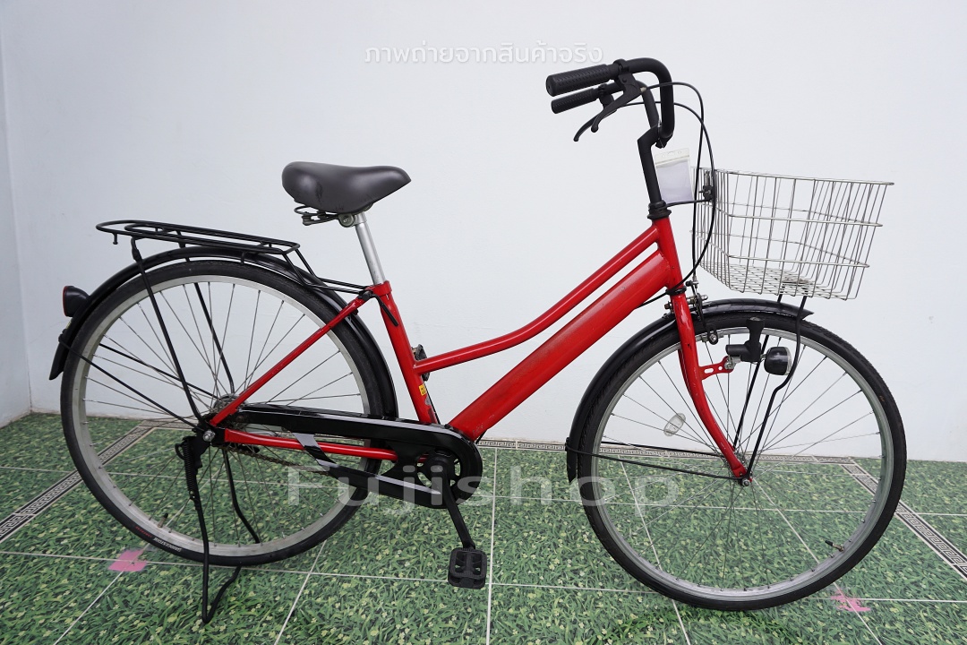 จักรยานแม่บ้านญี่ปุ่น - ล้อ 26 นิ้ว - ไม่มีเกียร์ - สีแดง [จักรยานมือสอง]
