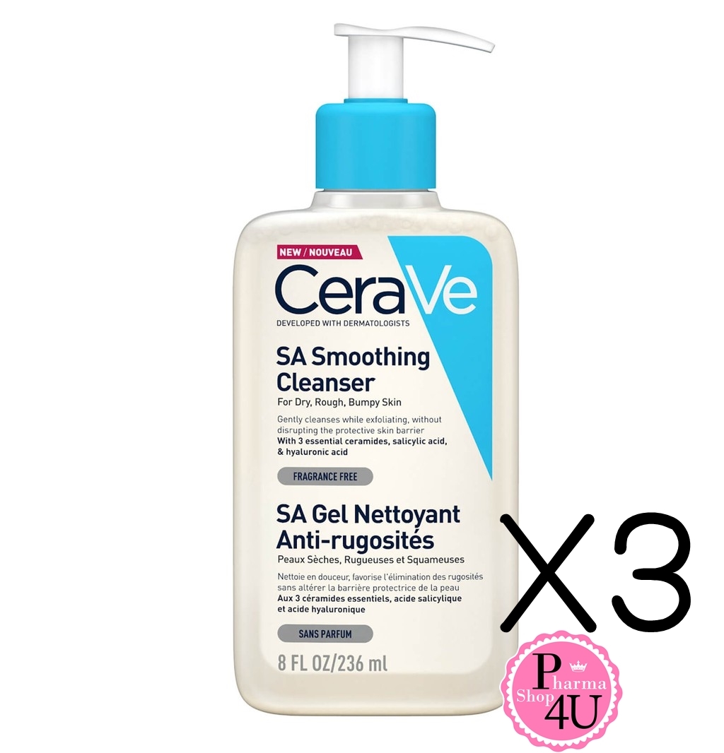 (ซื้อ 3 ราคาพิเศษ) CeraVe SA Smoothing Cleanser 236ml.