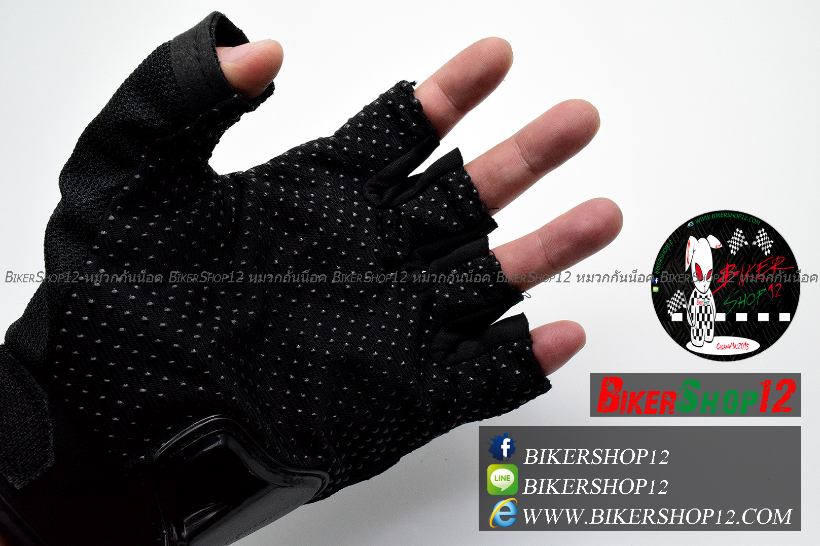 ถุงมือpro-biker (ครึ่งนิ้ว) สีดำ (ราคาพิเศษ)