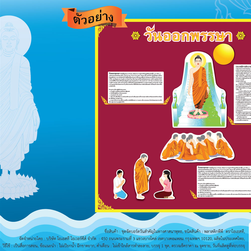 สคบ.ชุดจัดบอร์ด วันสำคัญในทางศาสนาพุทธ 17ชิ้น ET-700