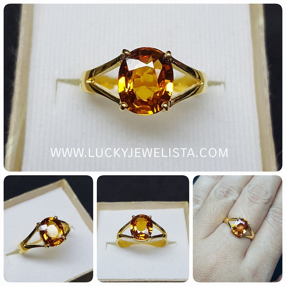 แหวนพลอยบุษราคัม บางกะจะ Yellow sapphire