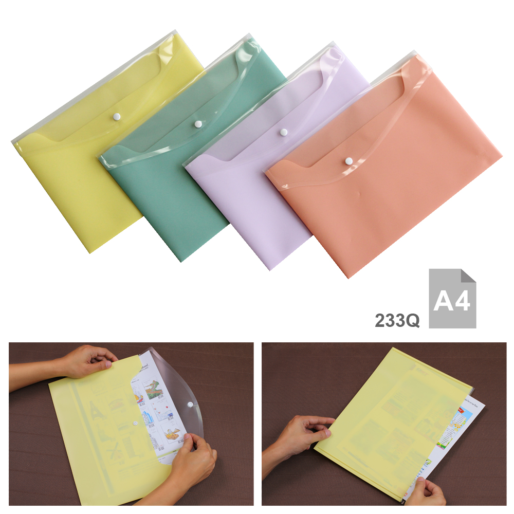 ซองกระดุม A4 แนวนอน Double Layer Pocket 233Q