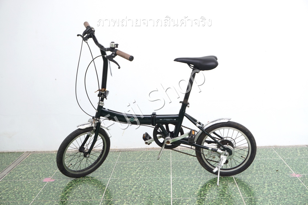จักรยานพับได้ญี่ปุ่น - ล้อ 16 นิ้ว - มีเกียร์ - Mini Cooper - สีเขียว [จักรยานมือสอง]