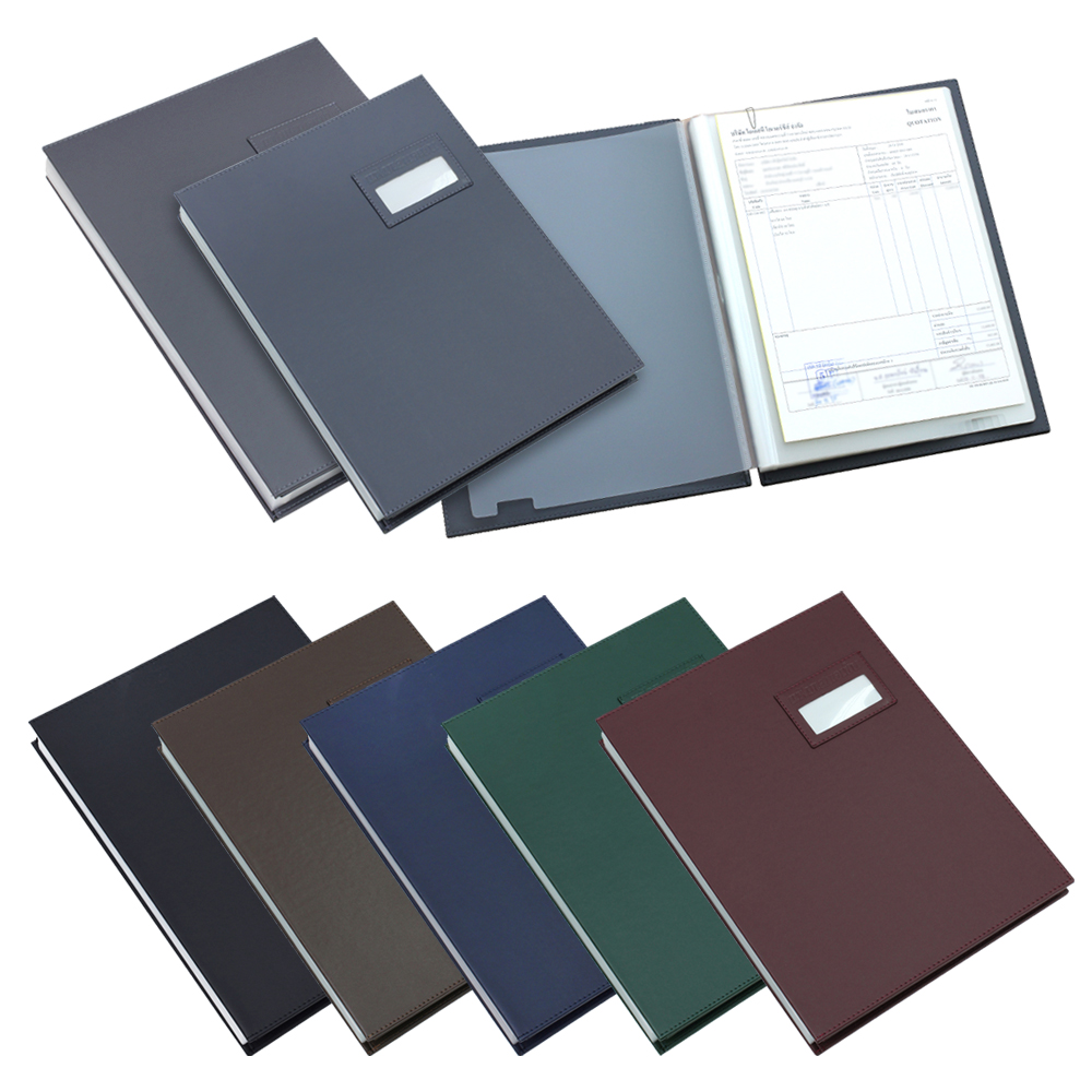 Synthetic Leather Signature Book with Plastic Dividers