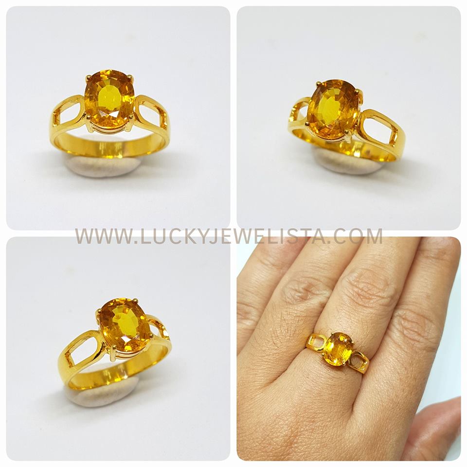 แหวนพลอยบุษราคัม บางกะจะ Yellow sapphire