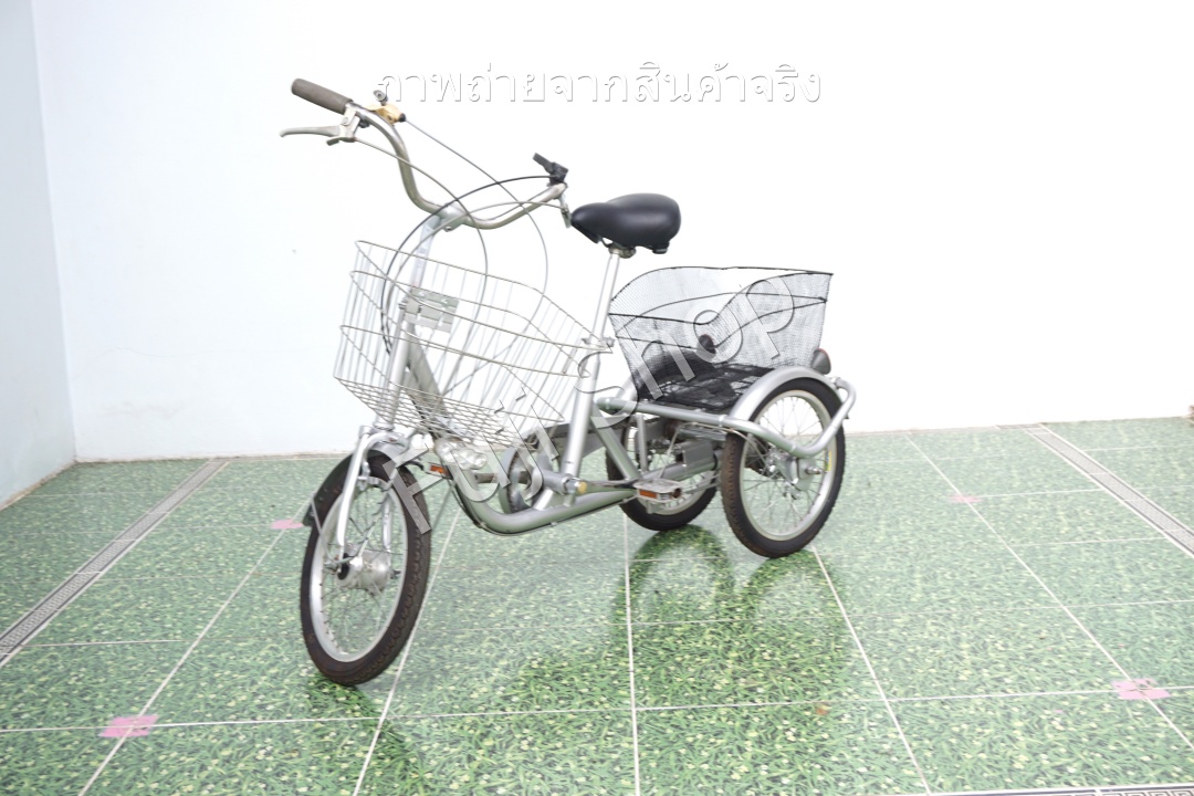 จักรยานสามล้อญี่ปุ่น - ล้อ 16/16 นิ้ว - มีเกียร์ - Active 911- สีเงิน [จักรยานมือสอง]