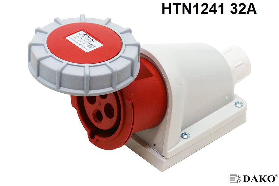 HTN1241 ปลั๊กตัวเมียติดลอย 3P+E 32A 380V IP67 6H